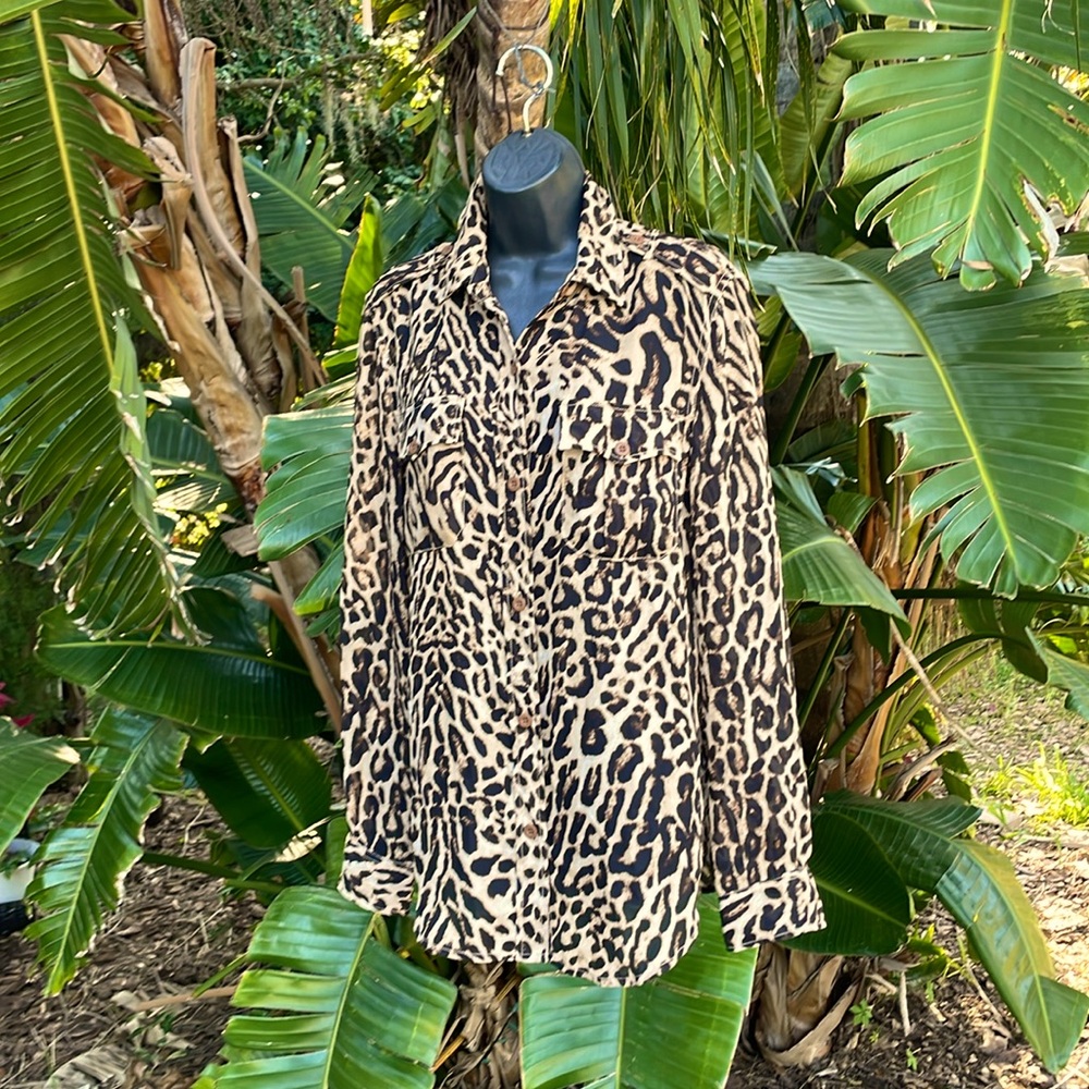 - Ralph Lauren leopard print blouse with cargo pockets